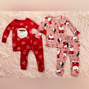 Carter's Red and Pink Santa Pajama Set